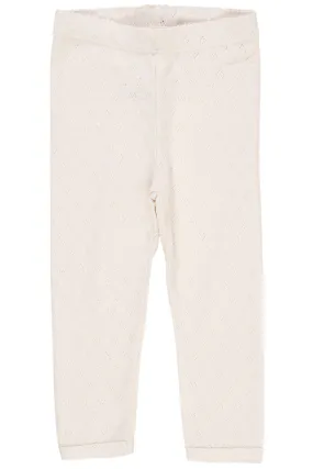 POINTELLE HEART LEGGINGS - CREAM