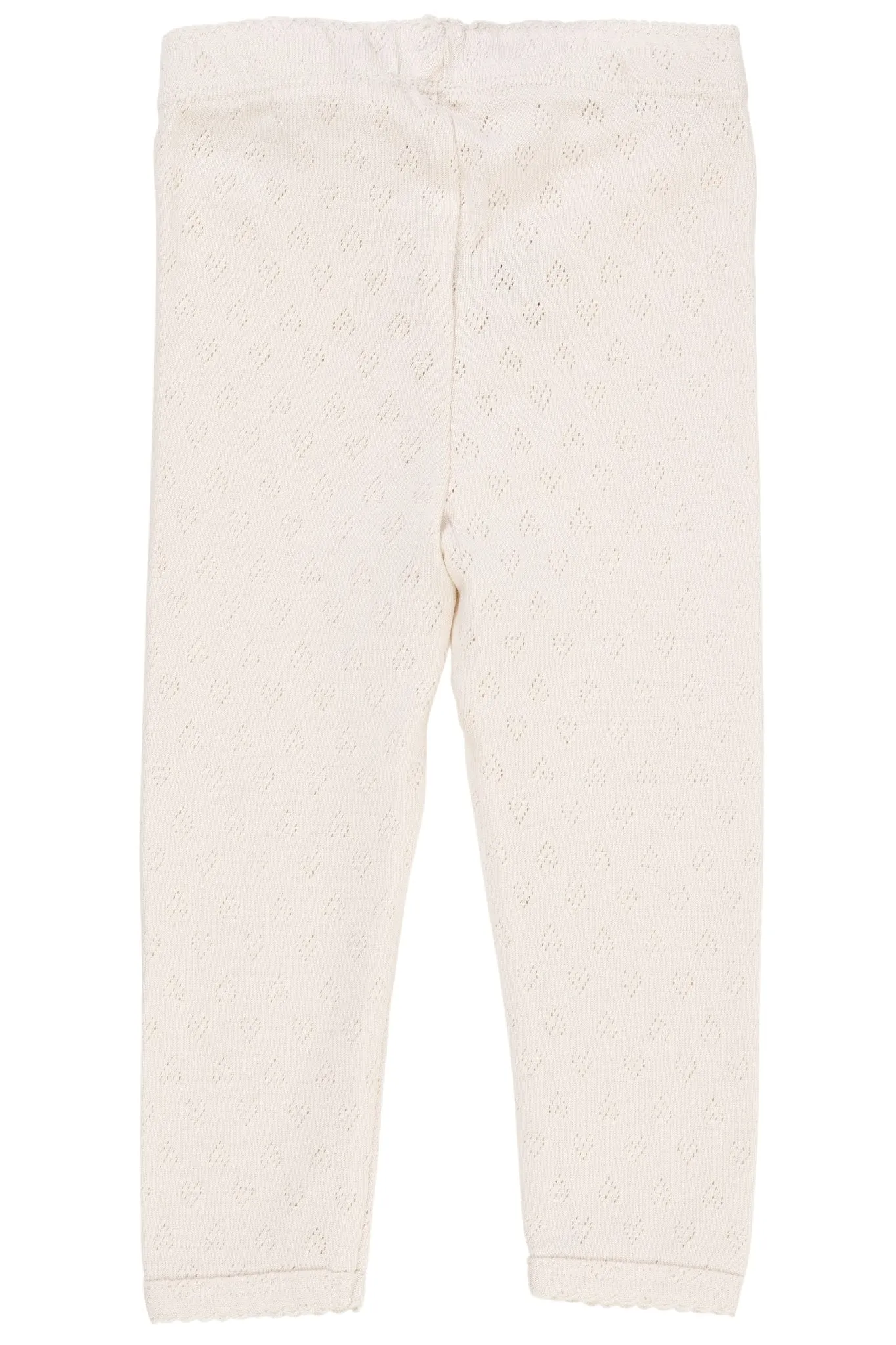 POINTELLE HEART LEGGINGS - CREAM