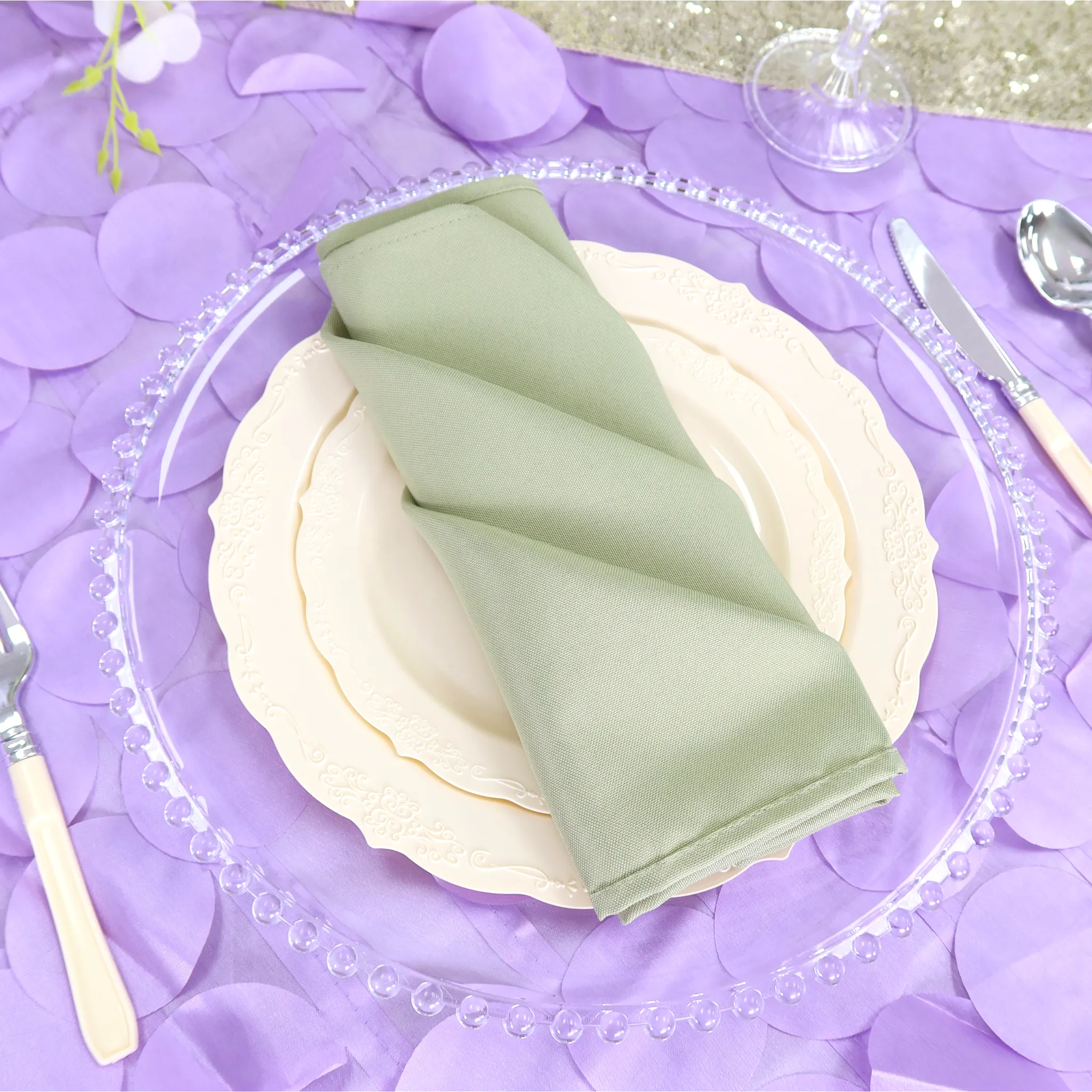 Polyester Napkin 20"x20" - Sage Green