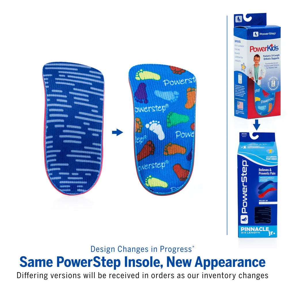 PowerStep Pinnacle Junior 3/4 Insoles | Children's Pain Relief Shoe Insert