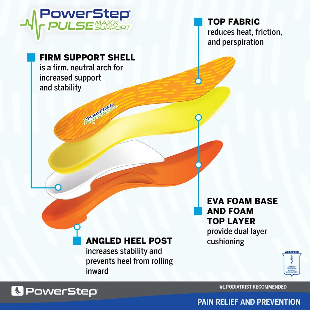 PowerStep PULSE Maxx | Over-Pronation Corrective Orthotic Running Shoe Insert