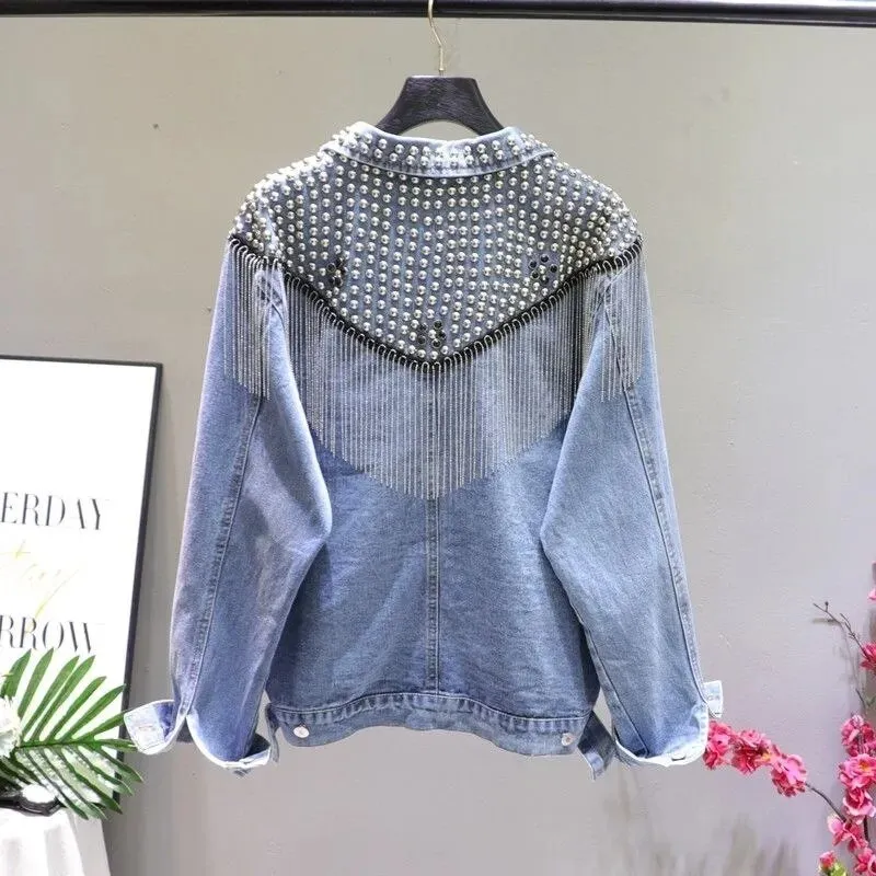 Pre Order:  Tassel Bohemian Beading Denim Jacket