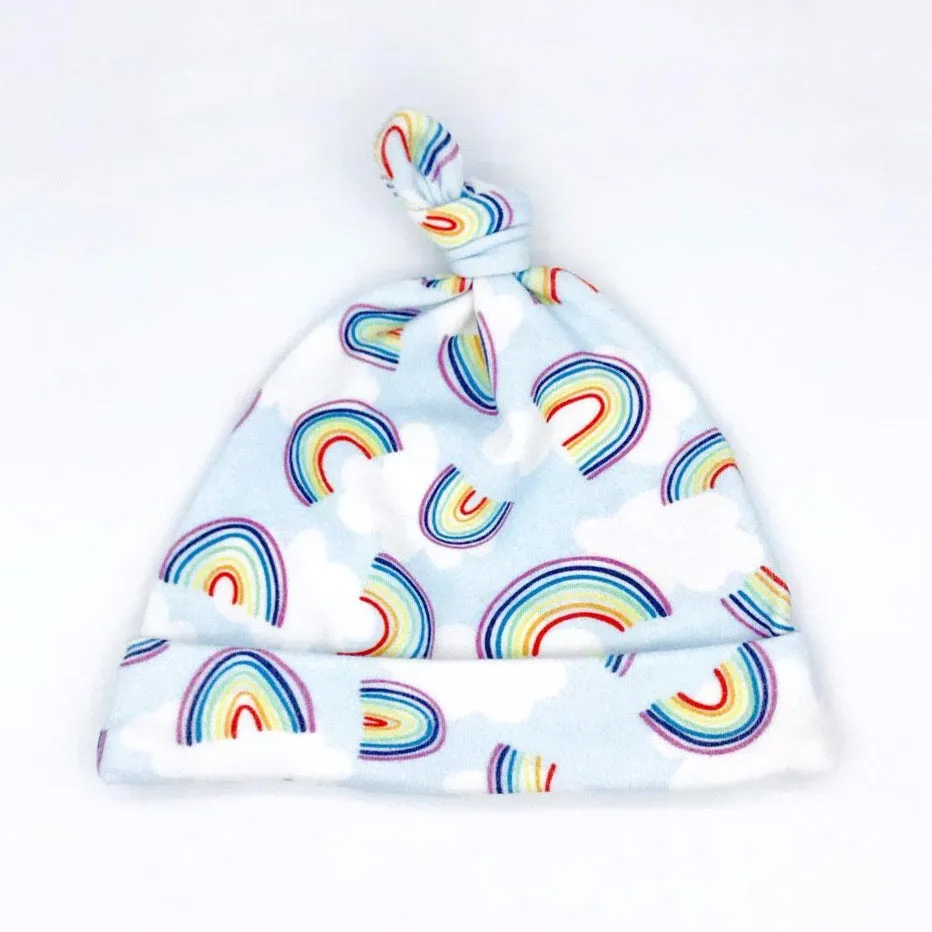 Rainbow Sky Baby Hat (0-3M) - Organic Cotton