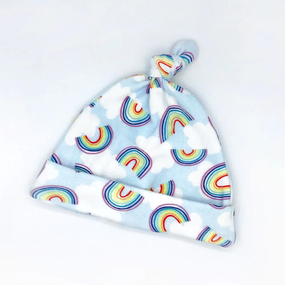 Rainbow Sky Baby Hat (0-3M) - Organic Cotton