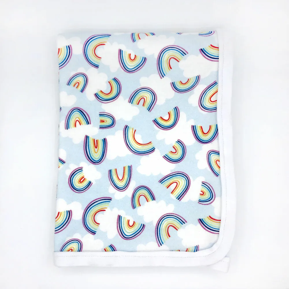 Rainbow Sky  Baby Receiving Blanket - Organic Cotton