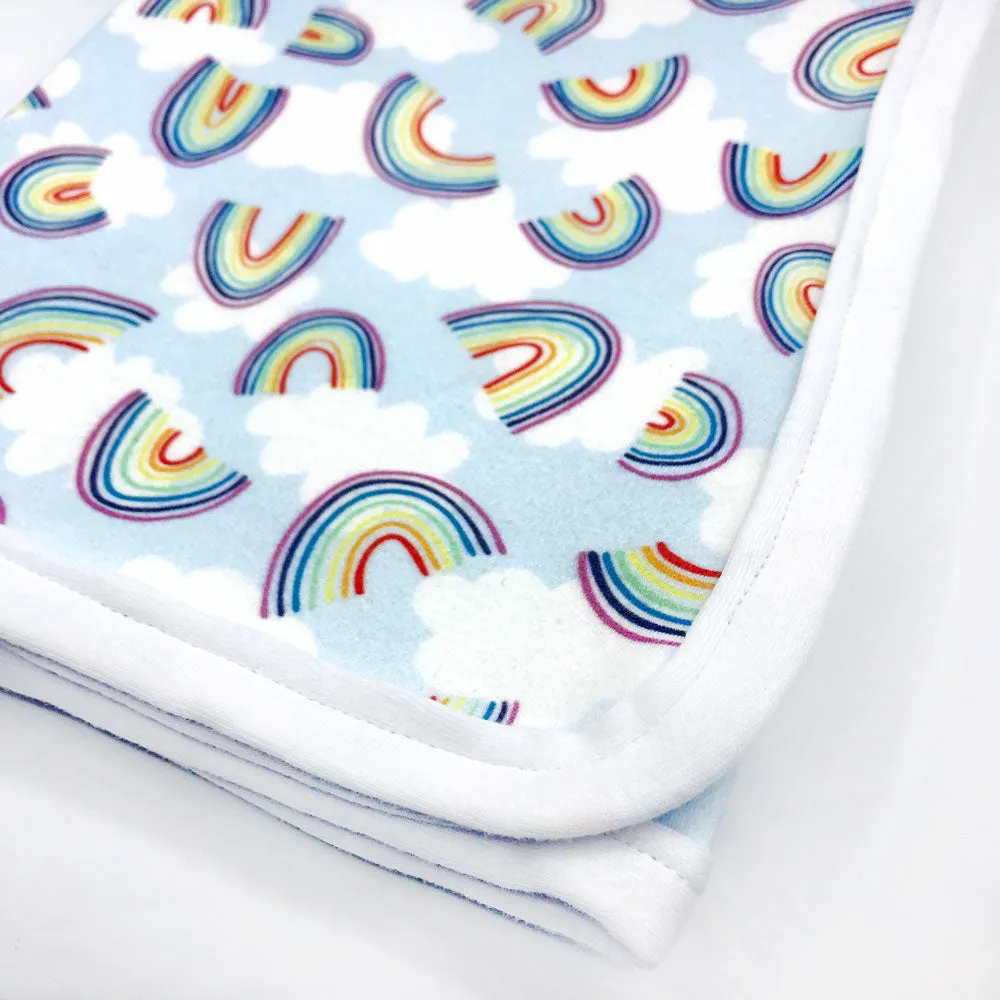 Rainbow Sky  Baby Receiving Blanket - Organic Cotton