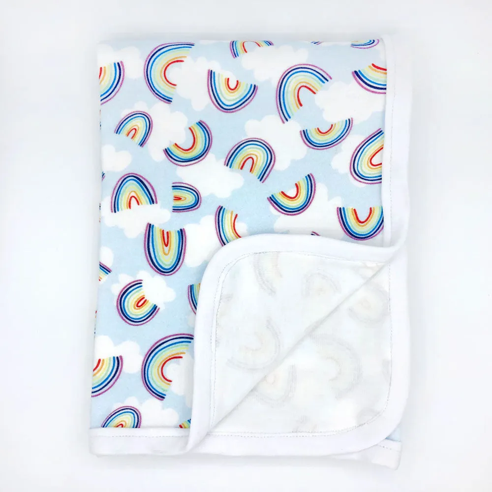 Rainbow Sky  Baby Receiving Blanket - Organic Cotton