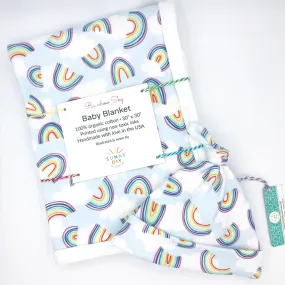 Rainbow Sky Newborn Hat & Blanket Baby Gift Set