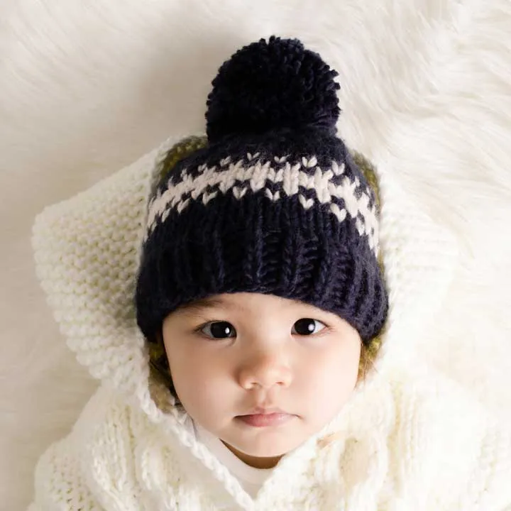 Rebel Indigo Knit Beanie Hat  for Babies thru Adults