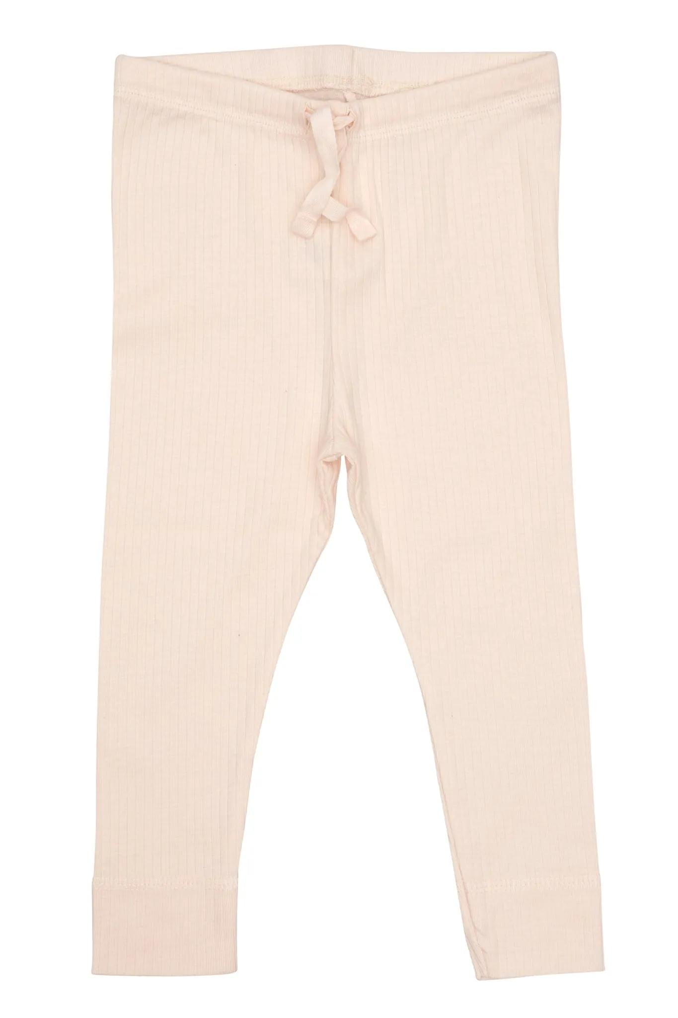 RIB JERSEY LEGGINGS W. STRING - SOFT PINK