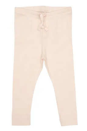 RIB JERSEY LEGGINGS W. STRING - SOFT PINK