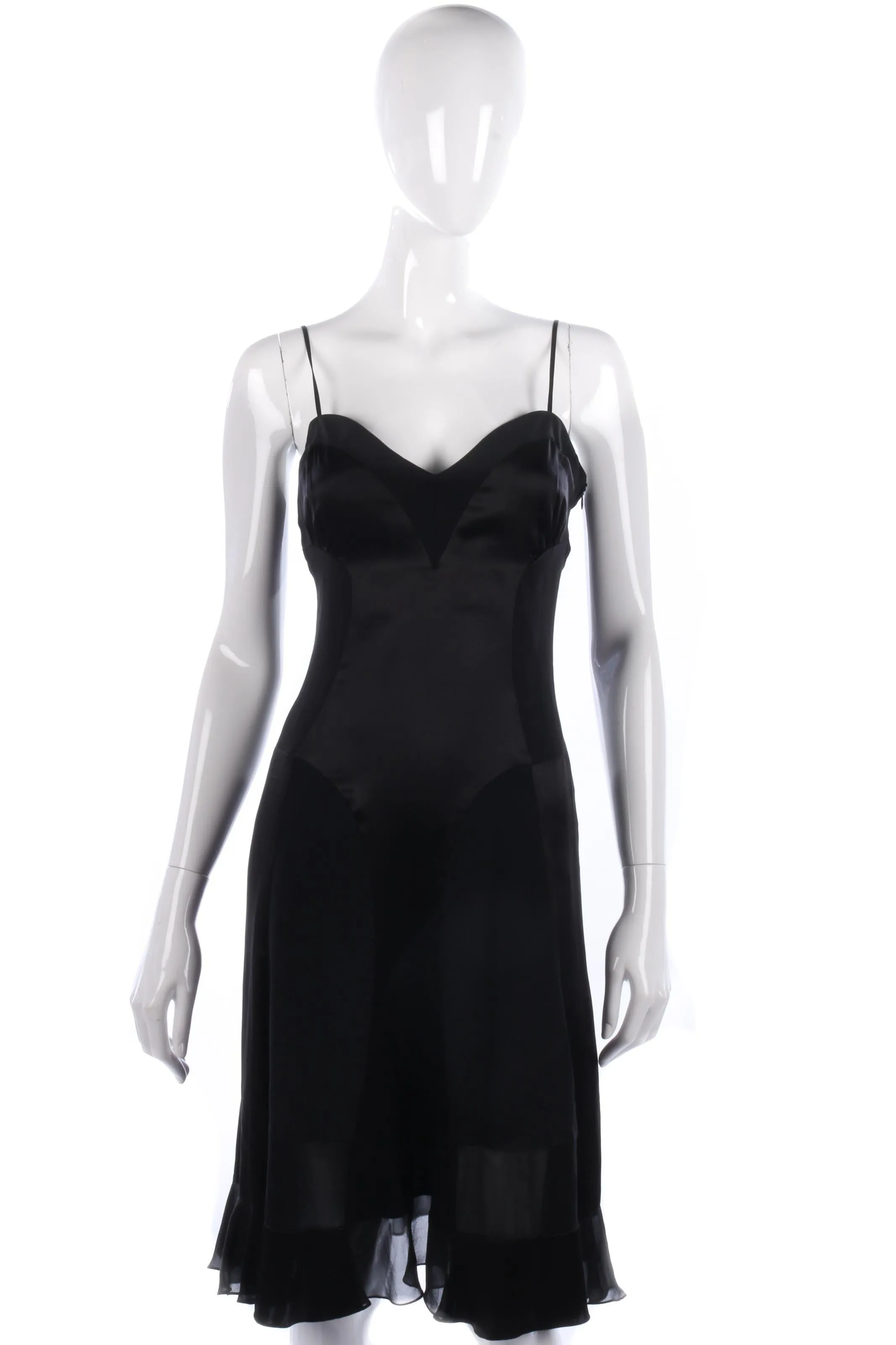 Sanimi silk sexy black dress size S