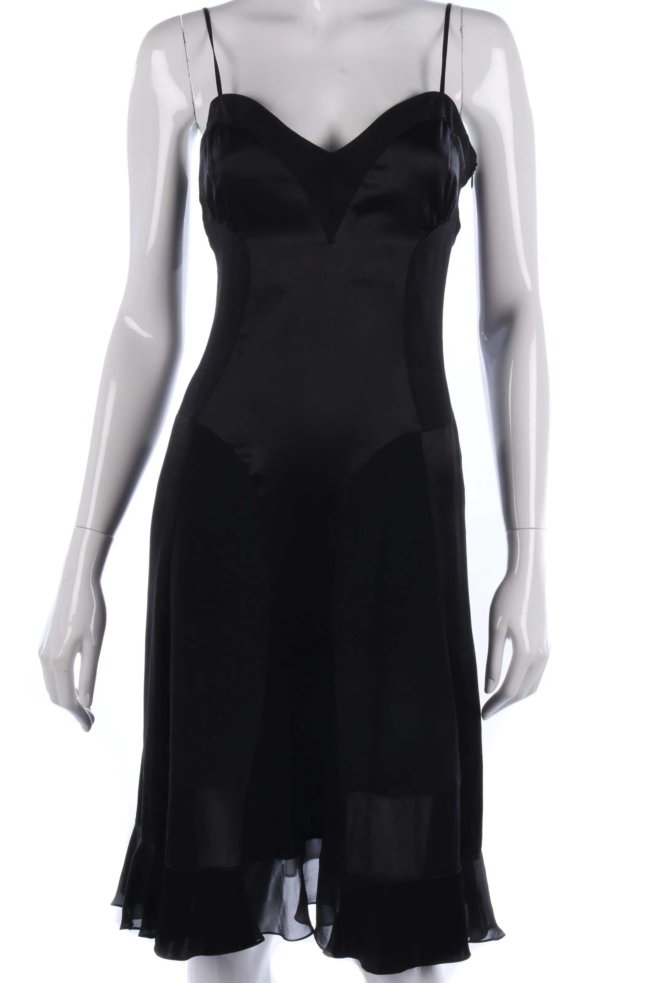 Sanimi silk sexy black dress size S