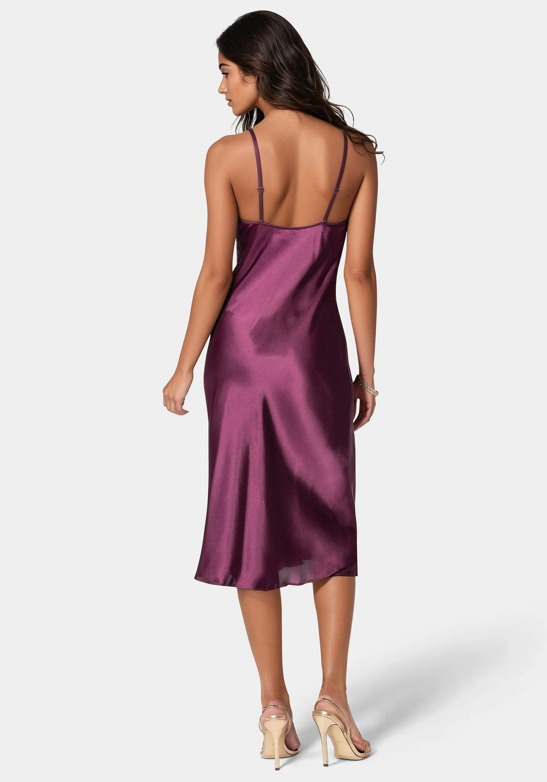 Satin Midi Slip Dress