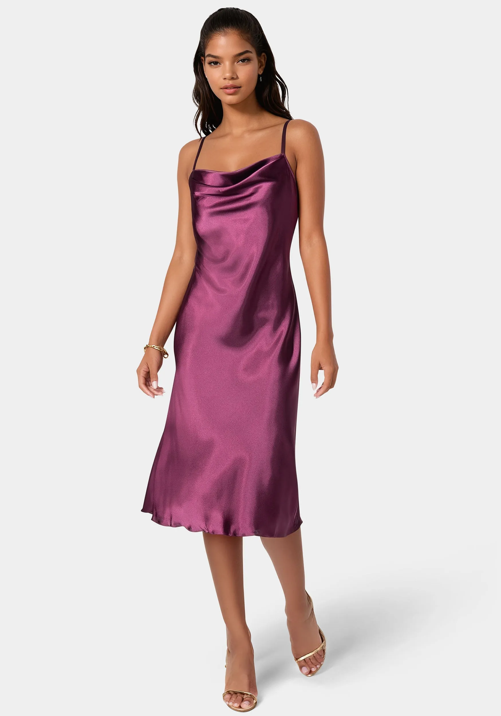 Satin Midi Slip Dress