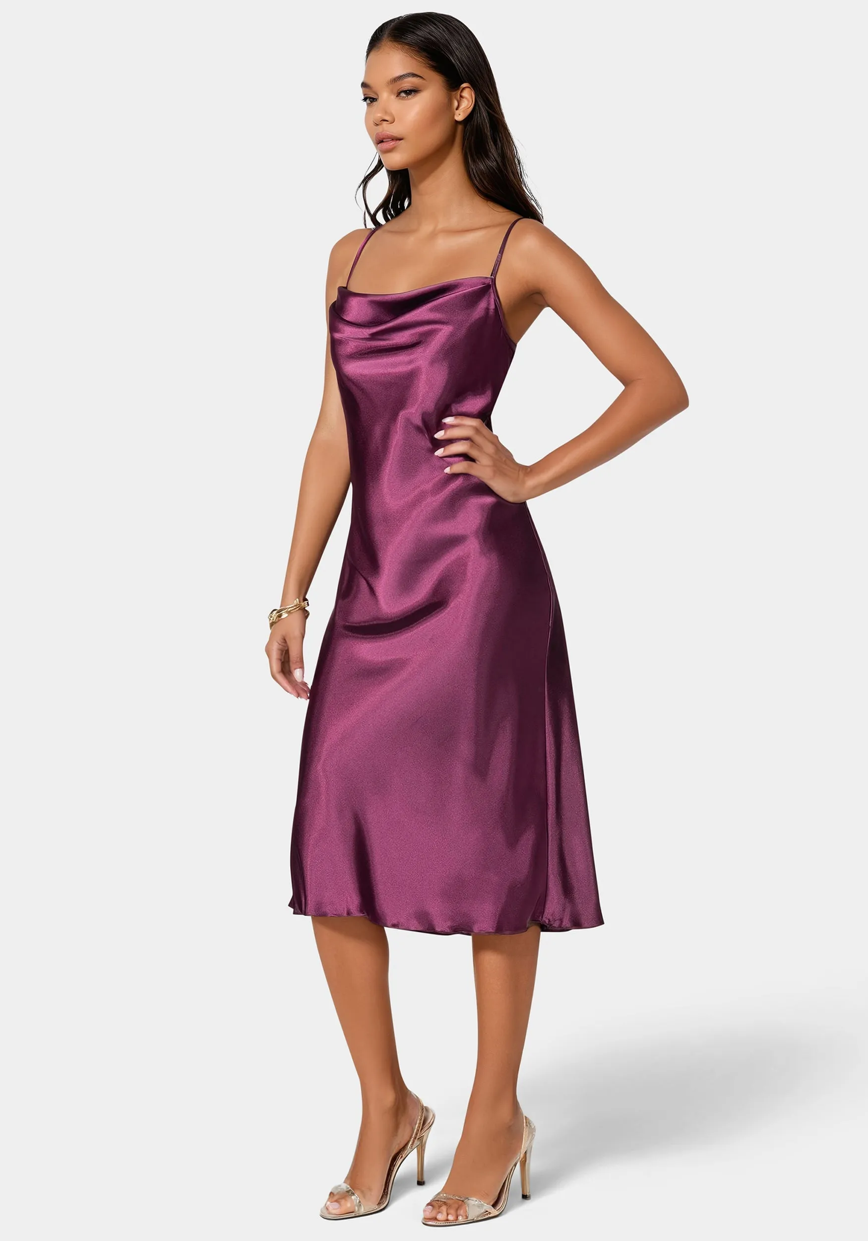 Satin Midi Slip Dress