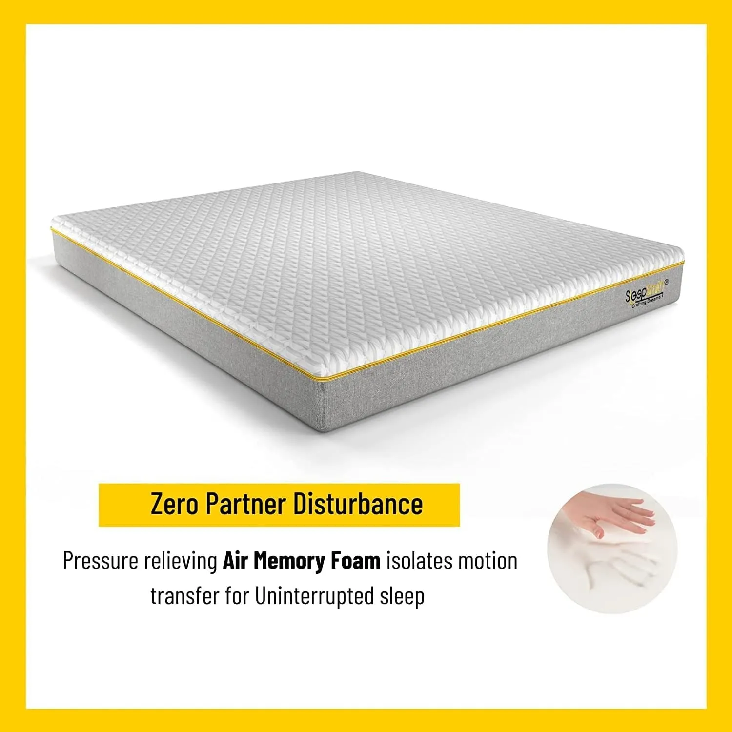 SleepSmith Premium Mattress, 3 Zoned Orthopedic Memory Foam Mattress, 8 Inch Graphite Infused Cloud Foam, Active Cooling White Mattress, 78x72x8 Inches (Pack of 1, King Size)