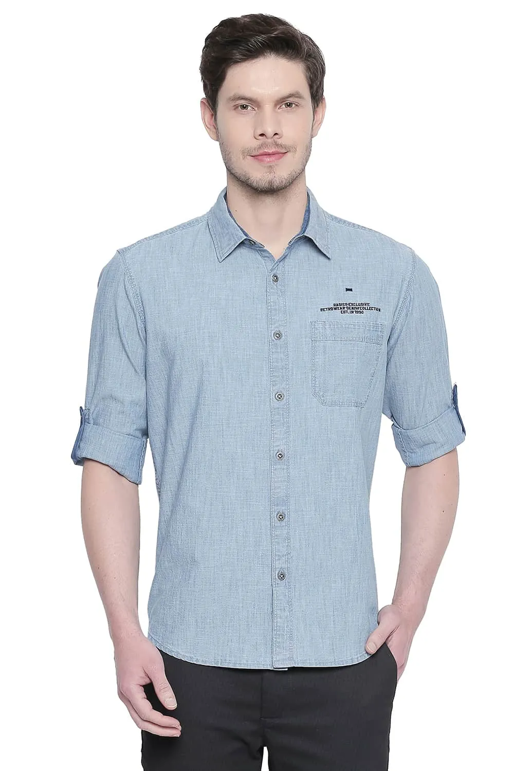 Slim Fit Blue Indigo Shirt