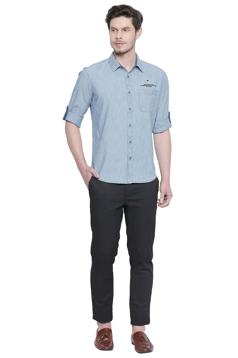 Slim Fit Blue Indigo Shirt