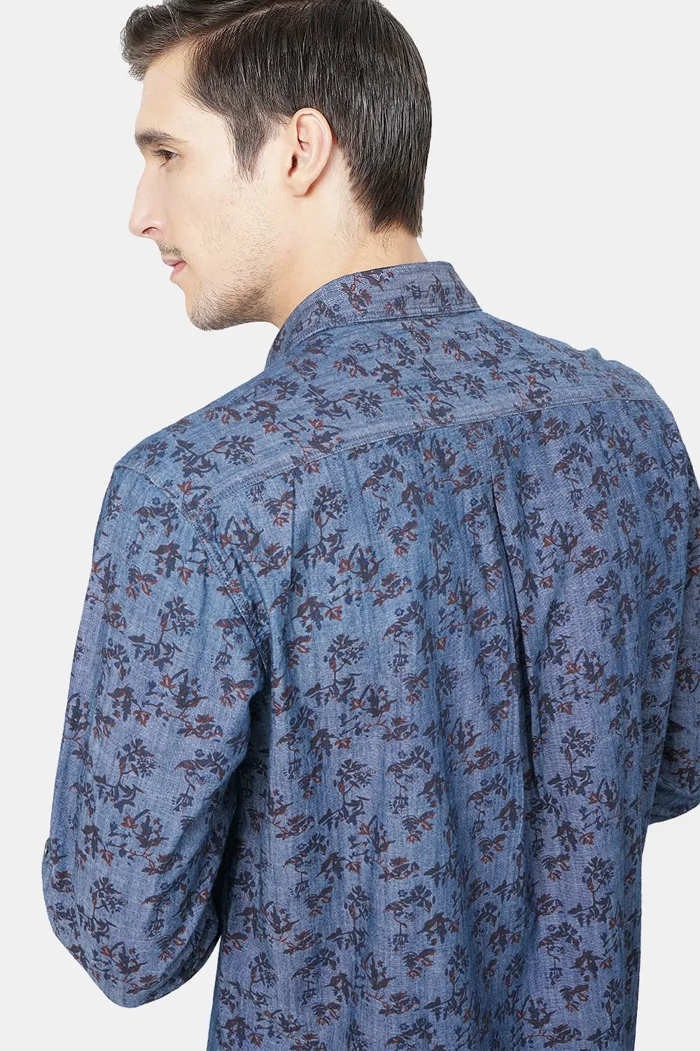 Slim Fit Floral Printed Shirt