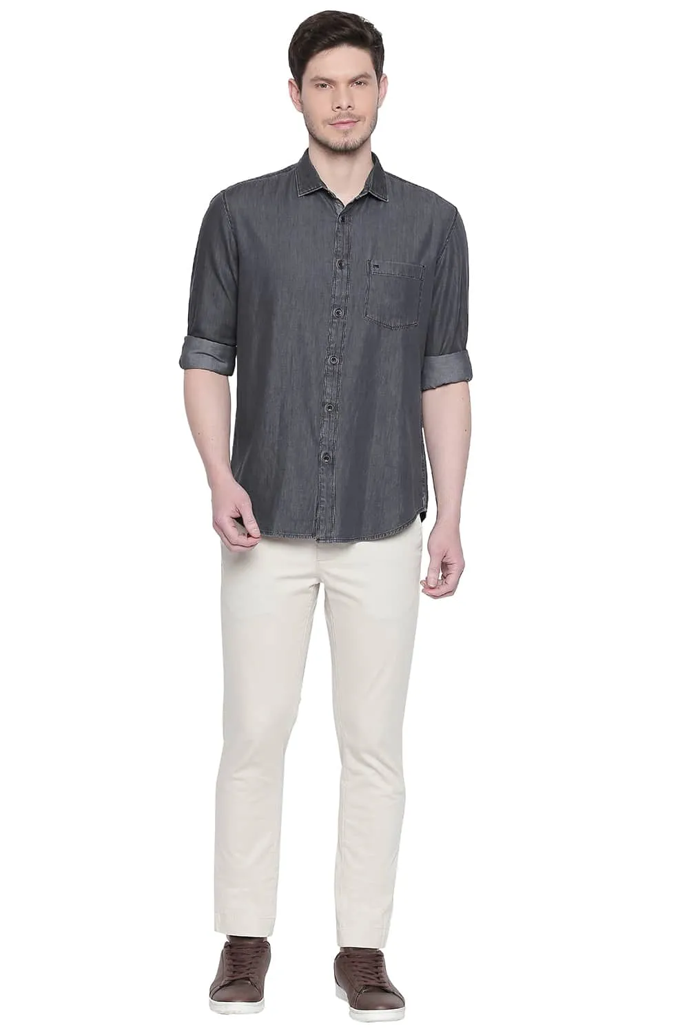 Slim Fit Indigo Twill Shirt