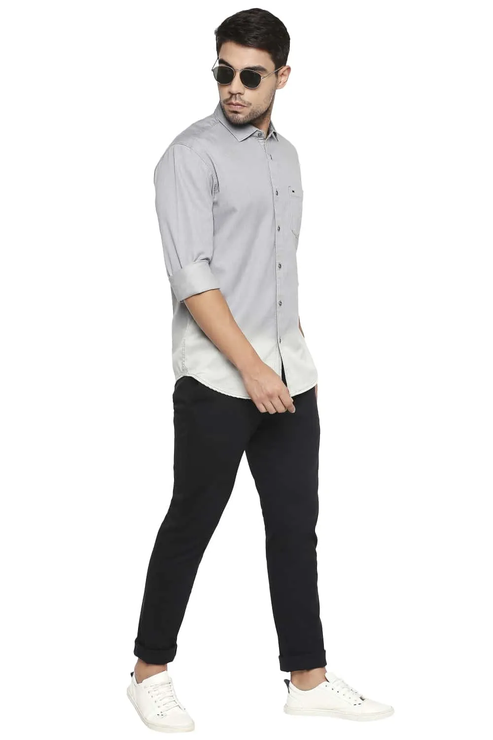 Slim Fit Ombre Indigo Shirt