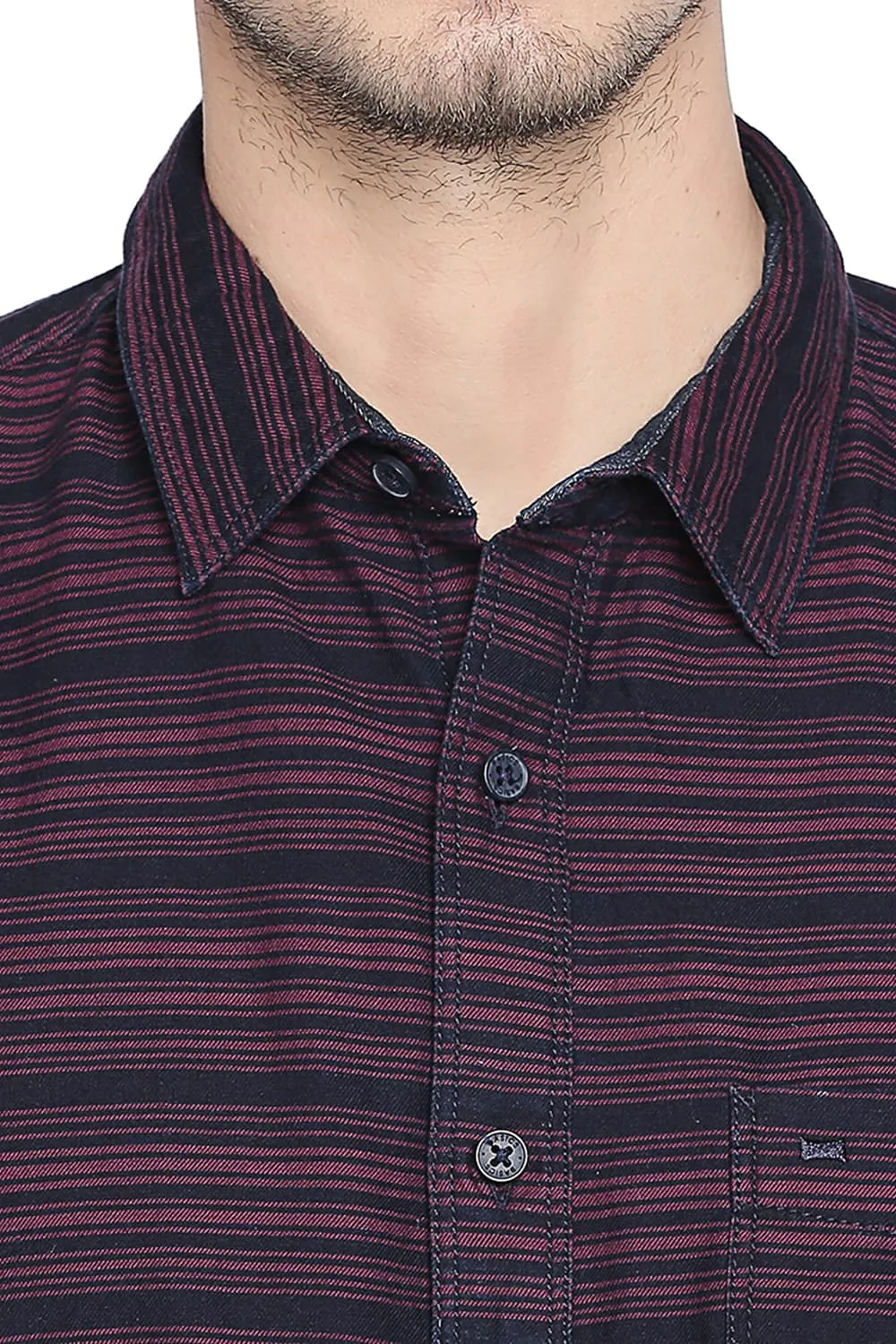 Slim Fit Twill Weft Stripes Shirt