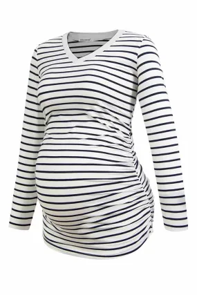 Smallshow V-Neck Long Sleeve Maternity Tops