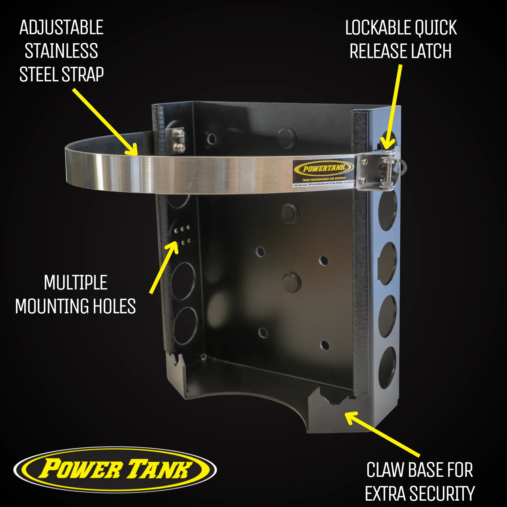 Strato LOCKER Bracket for 4.25 lb, 10 lb, 11 lb Steel Propane Tanks