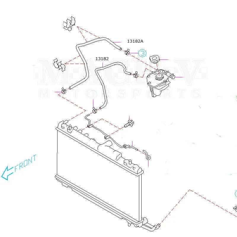 Subaru Coolant Expansion Tank to Overflow Hose 2002-2007 WRX/STI