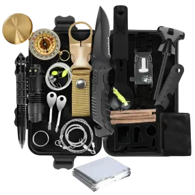 Survival Kit 28 in 1, Teakwood Survival Gear, Survival Gear Tool Emergency Tactical Equipment Gifts Men Dad Husband, Supplies Kits