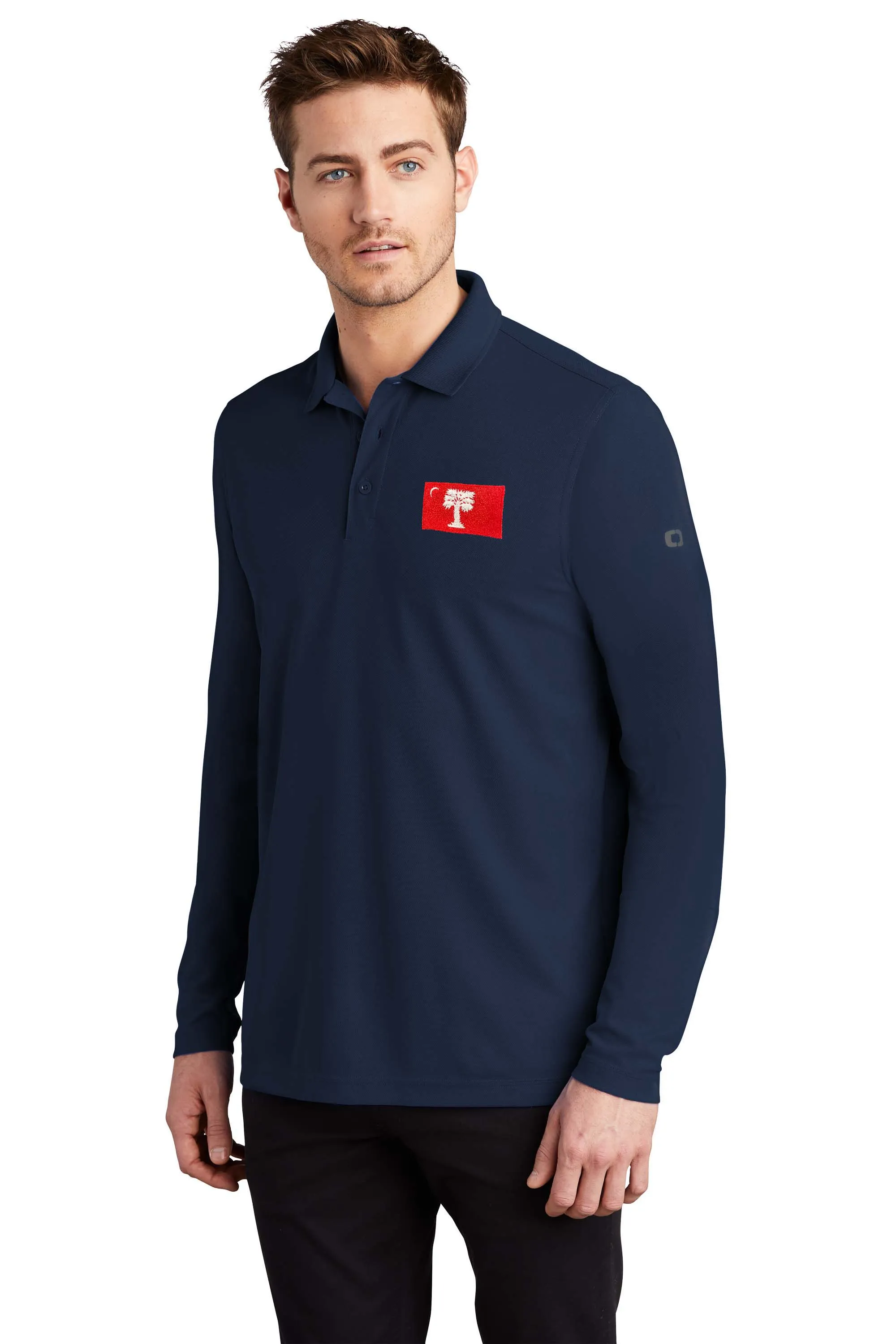 The Citadel, Big Red logo, OGIO Men's Long Sleeves Embroidery Polo