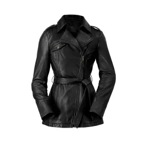 Traci Womens Leather Jacket Black