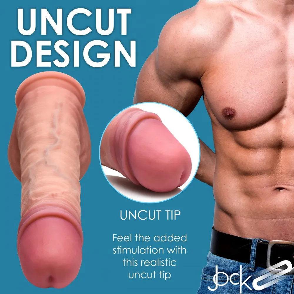 Uncut Dual Density Silicone Dildo w/ Balls