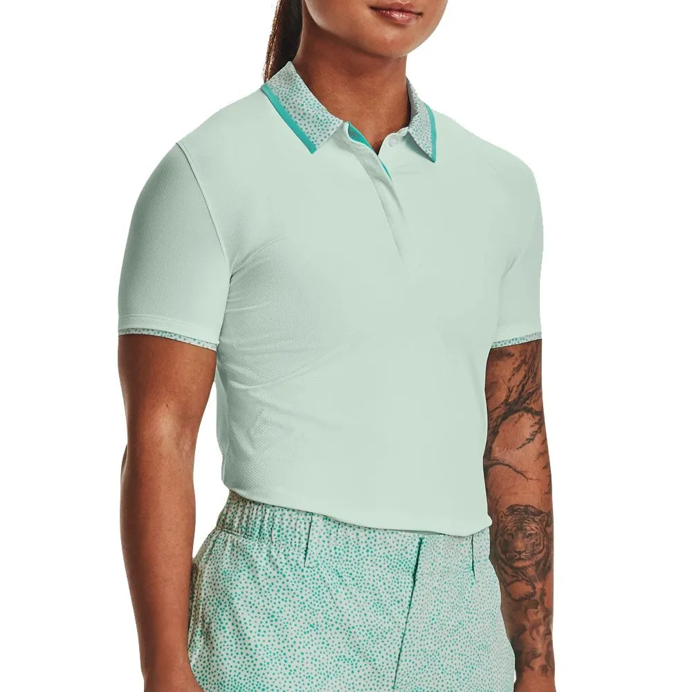 Under Armour Women's Iso-Chill Golf Polo Shirt - Sea Mist/Neptune