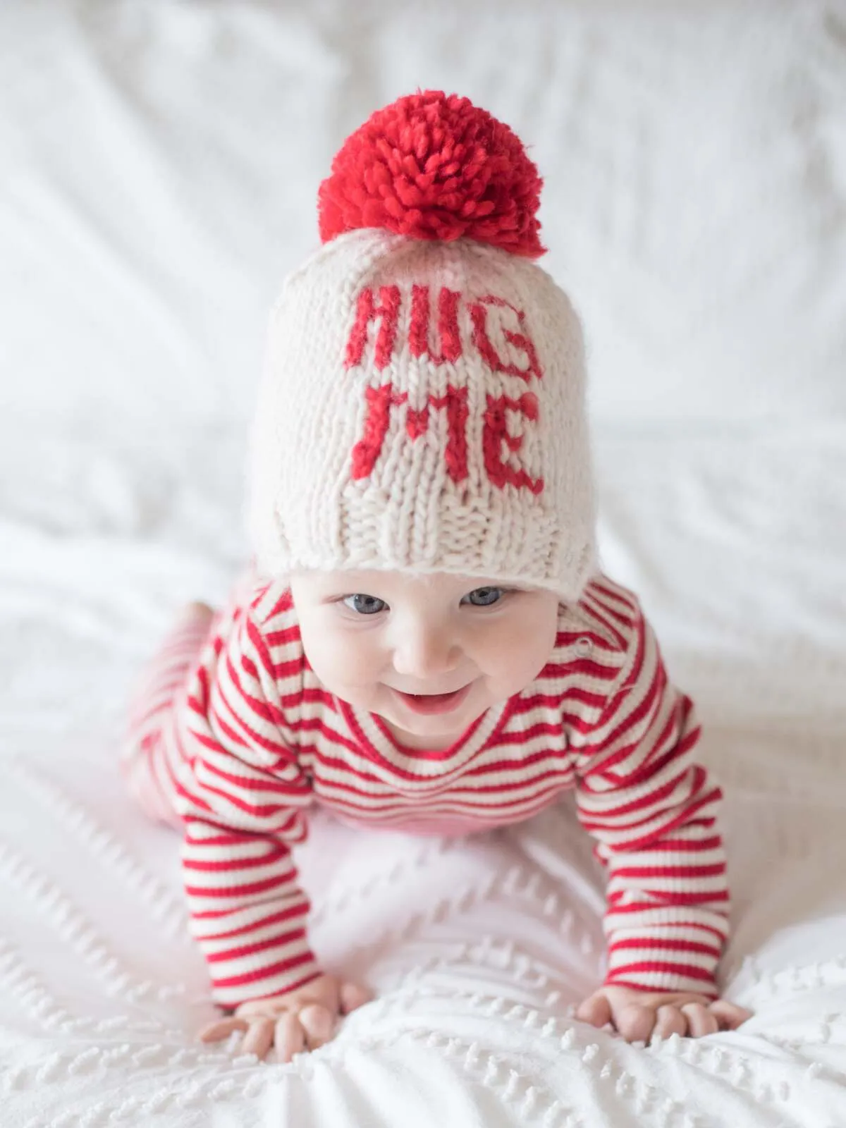 Valentine's Day Knit Pom Hat, Hug Me