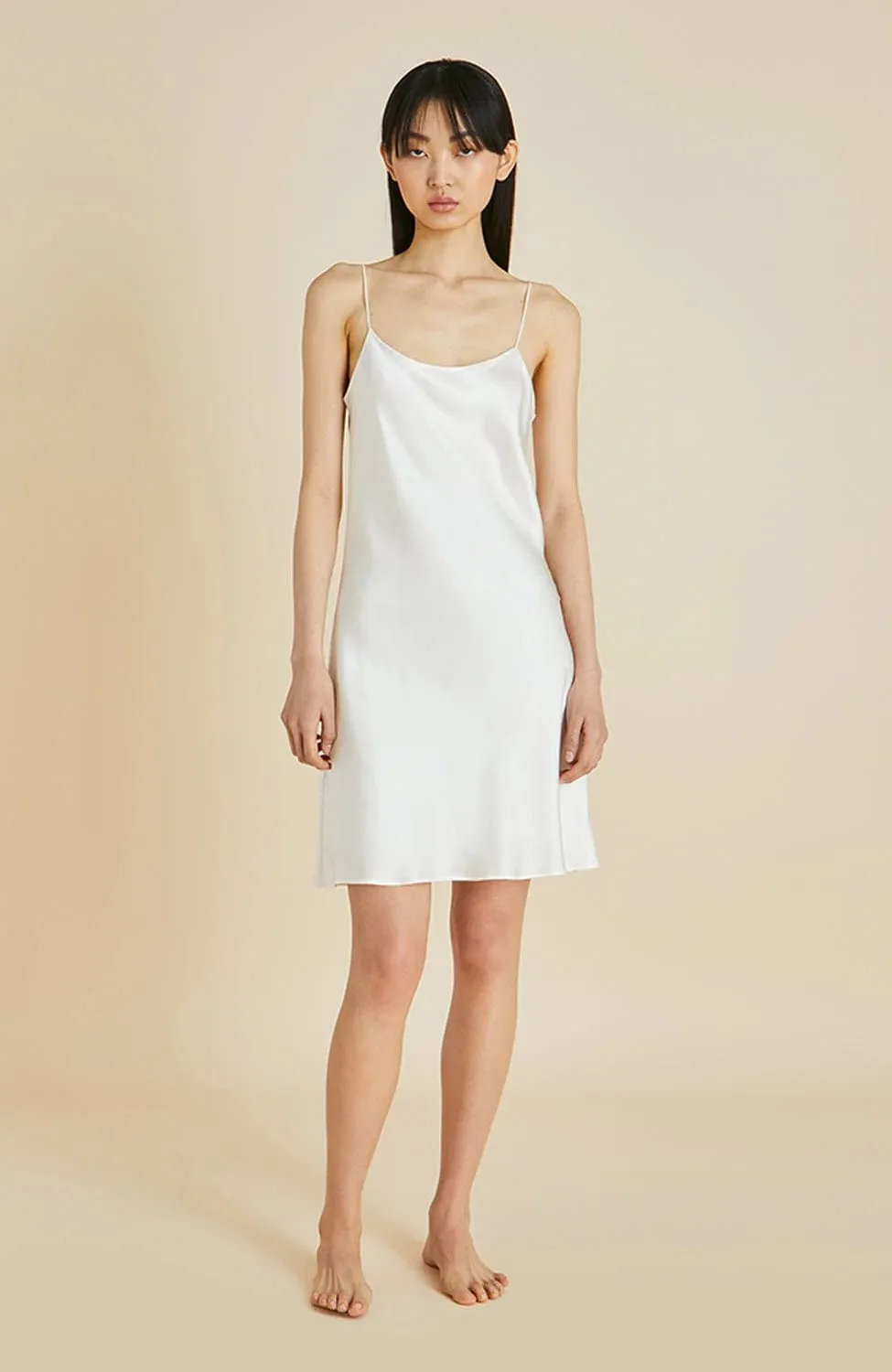 Venus Ivory Silk Short Slip Dress