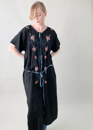 Vintage 1920s Embroidered Duster Robe