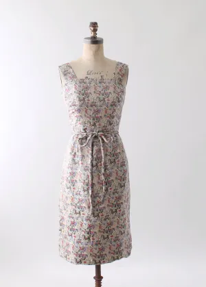 Vintage 1960s Iranian Woven Silk Novelty Print Dress