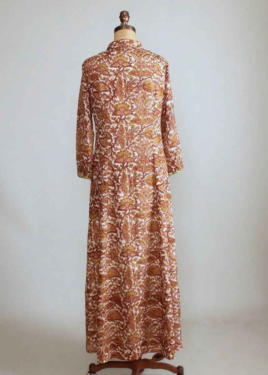 Vintage 1970s India Floral Silk Caftan