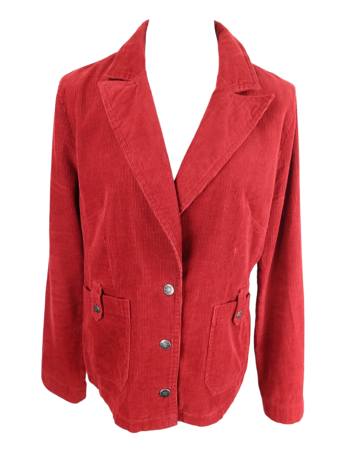 Vintage 2000s Y2K Mod Bohemian Chic Solid Bright Red Velour Collared Button Down Lightweight Blazer Jacket | Size M-L