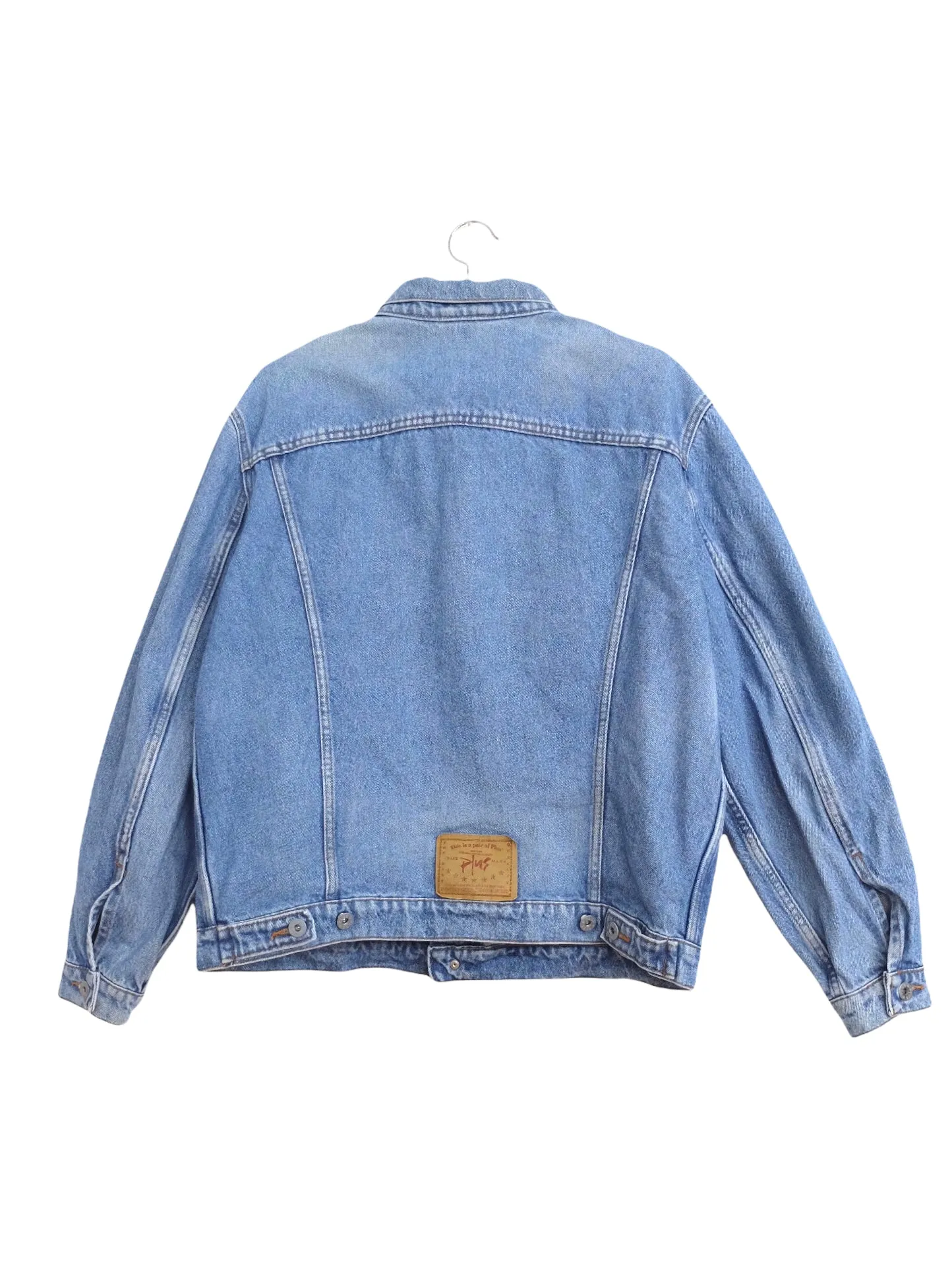 Vintage 80s Utilitarian Bohemian Streetwear Medium Wash Denim Collared Jean Jacket