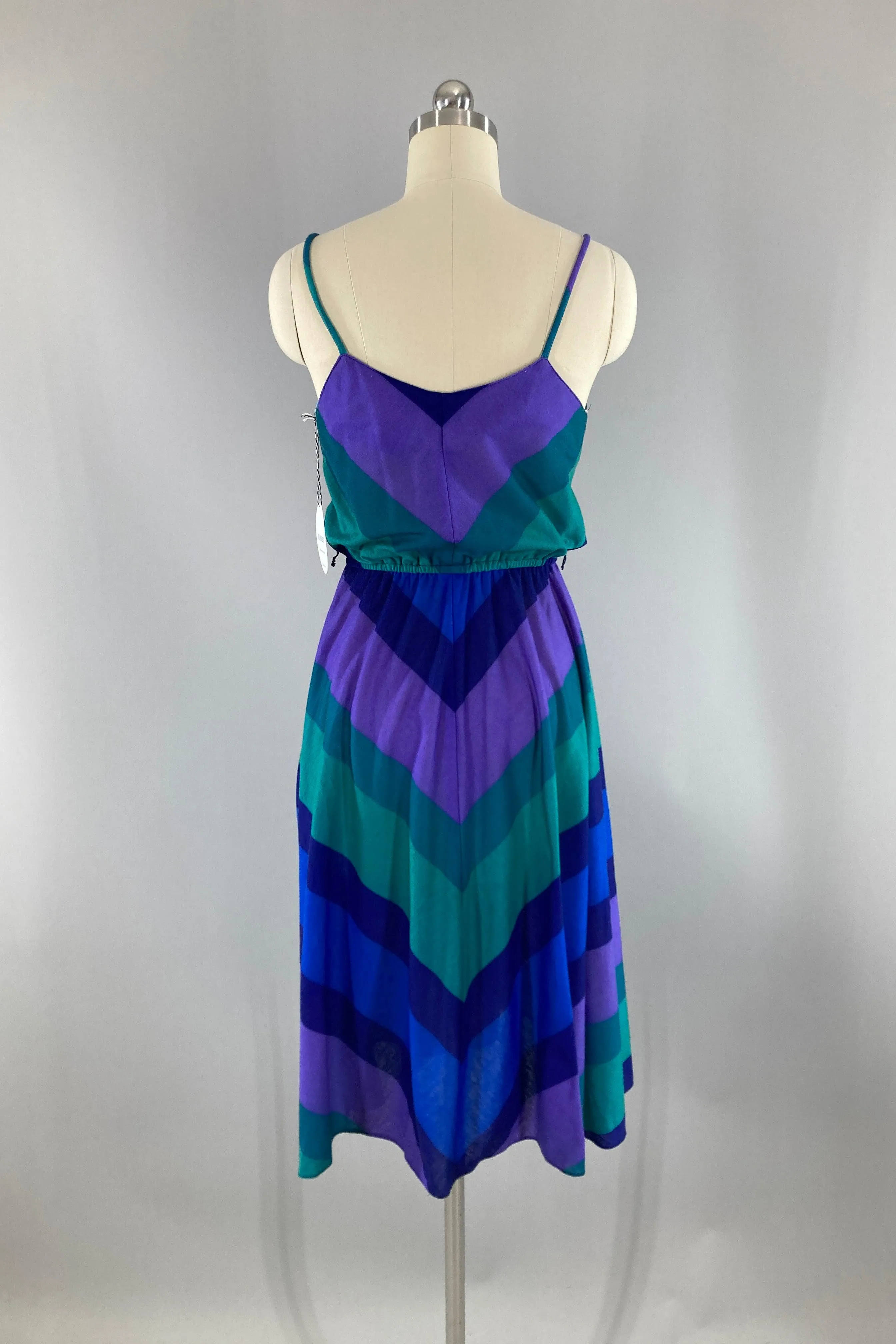 Vintage Blue Chevron Sundress