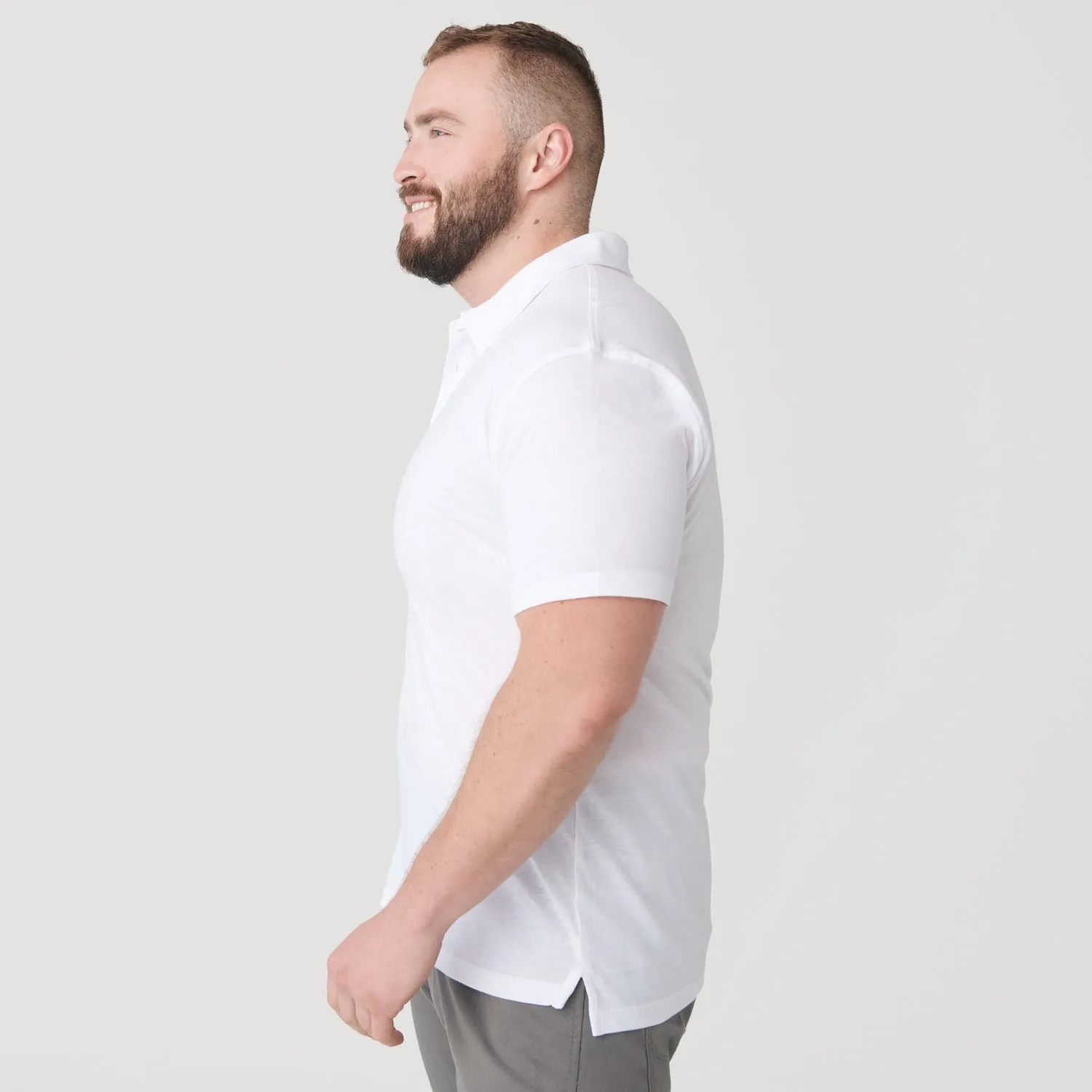 White Short Sleeve Polo