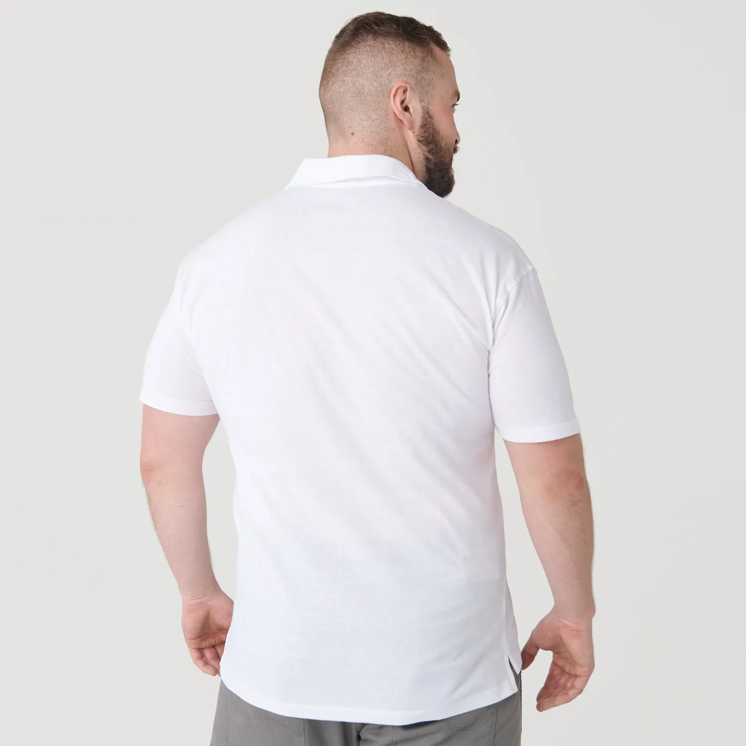 White Short Sleeve Polo