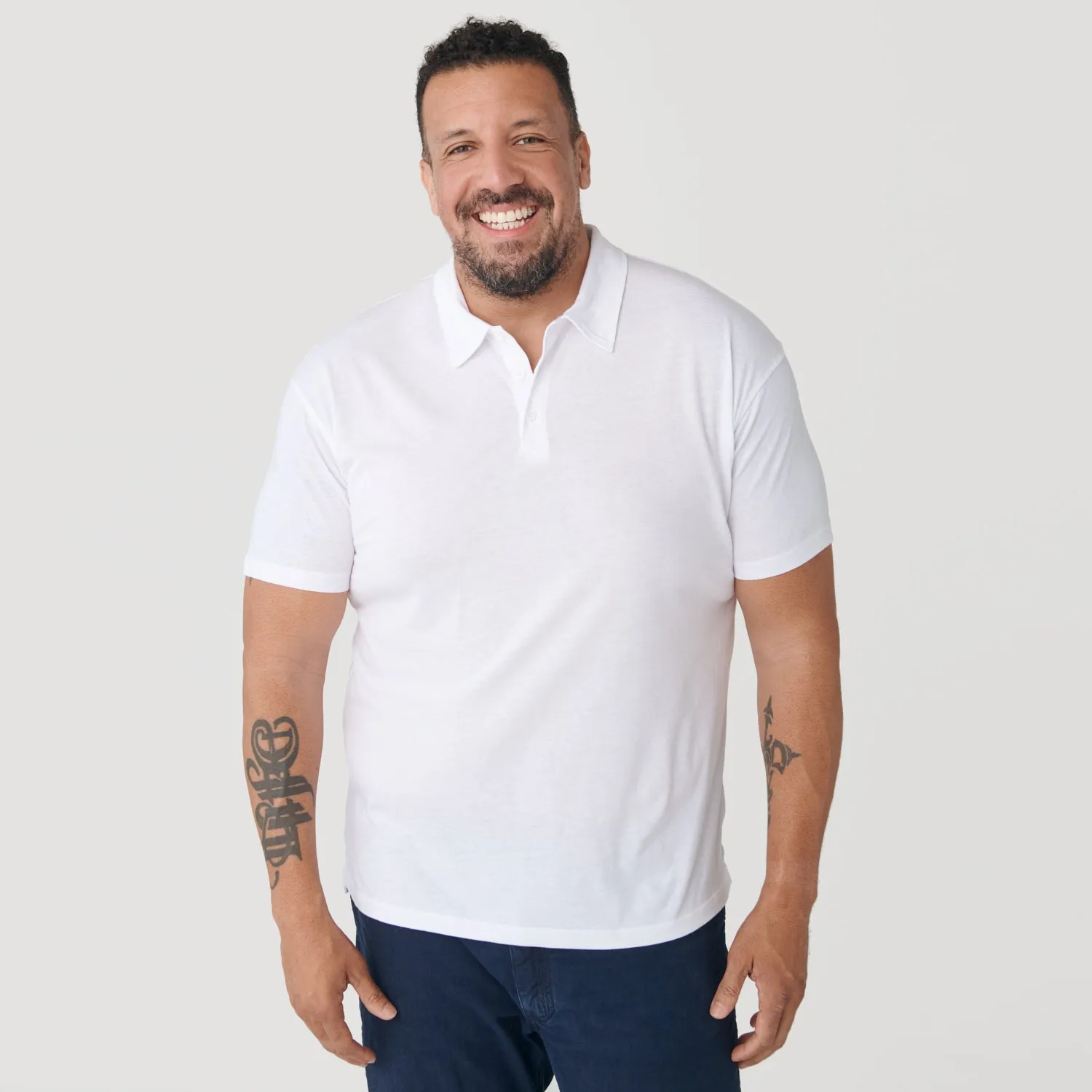 White Short Sleeve Polo