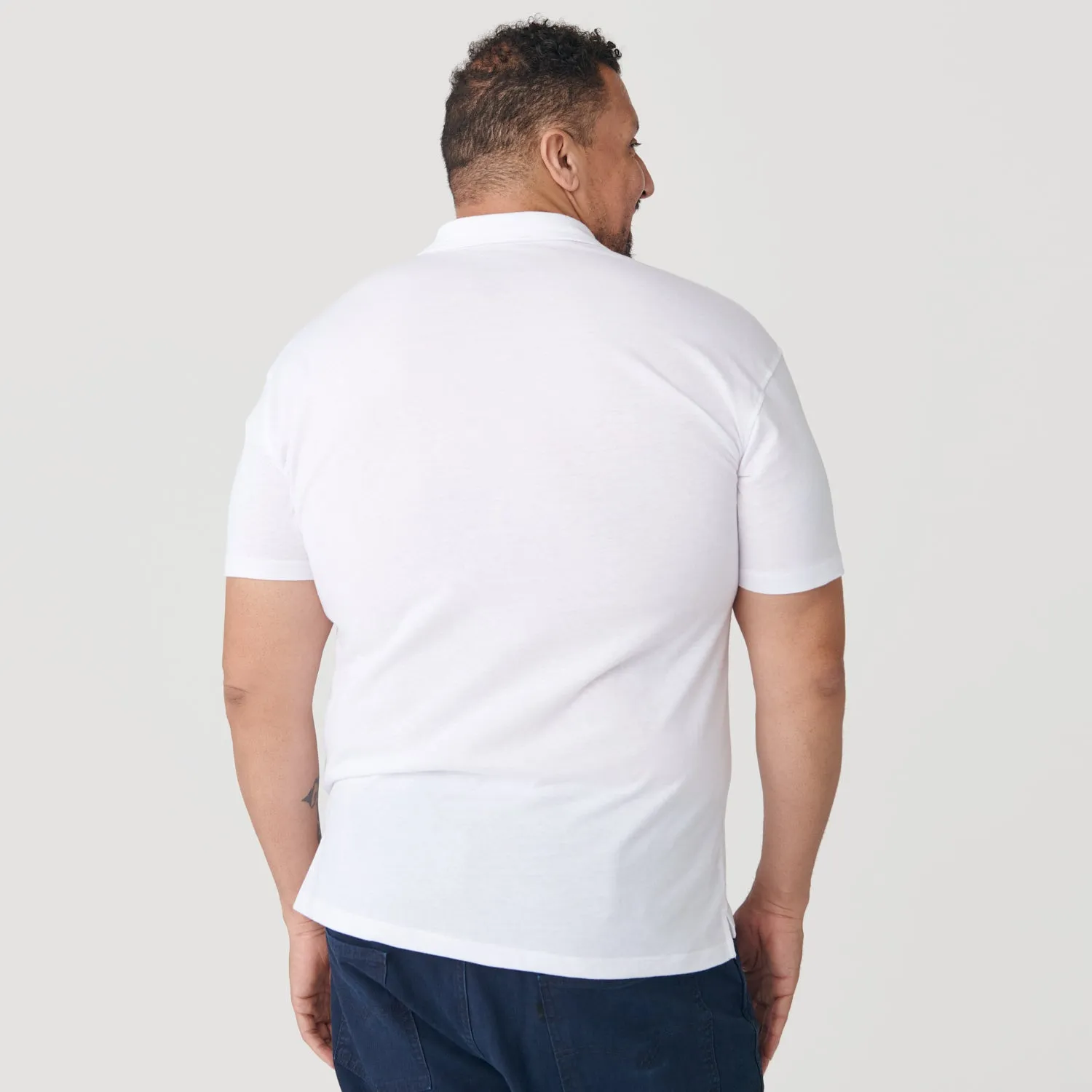 White Short Sleeve Polo