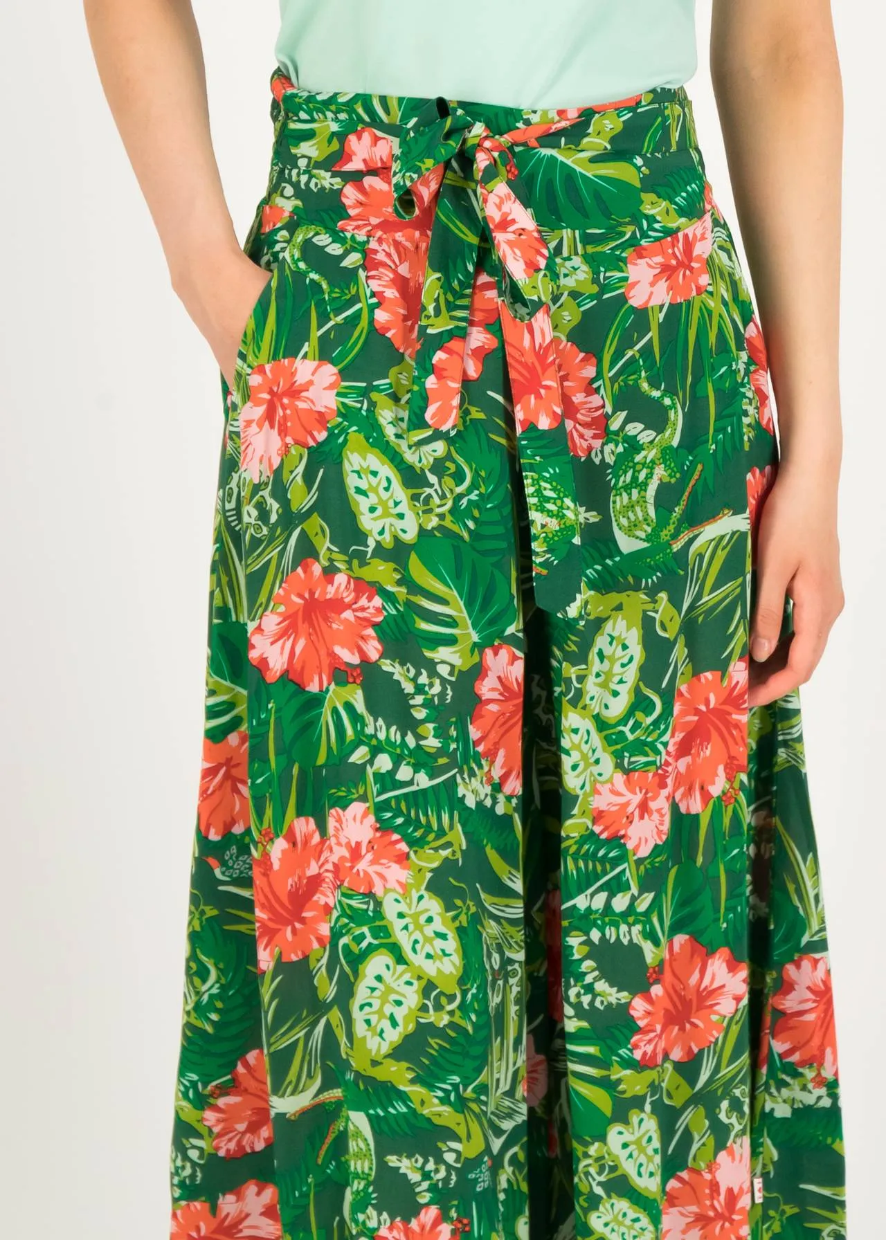 Wijdvallende groene broek | Blutsgeschwister flotte culottes jungle heat