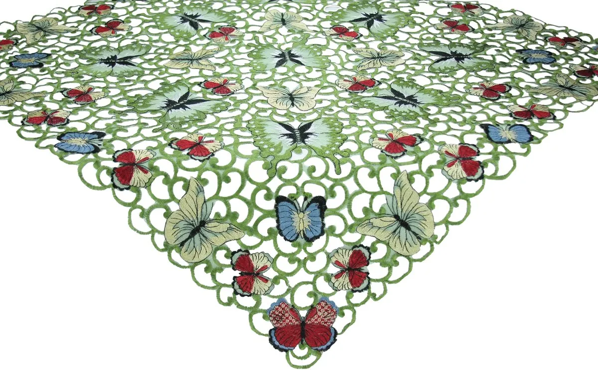 XD11181 Butterflies Table Topper, 36"x36"